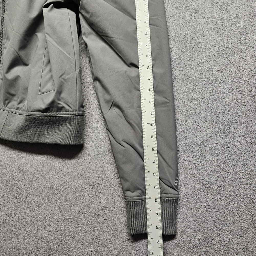 Banana Republic Bomber Jacket Mens Medium Gray Lined‎ Water Resistant Full Zip